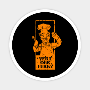 vert der ferk retrocolor - orange Magnet